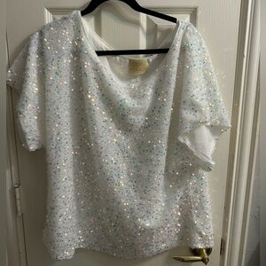 Judith march white sequin top